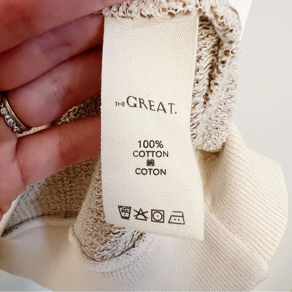 THE GREAT The Teammate Oversized Hoodie in Micro Cider Stripe Size 2 / Medium - Picture 8 of 8